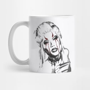 Devil girl aesthetic black and white Mug